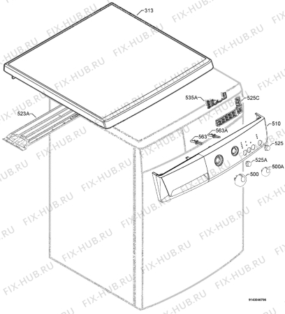 Взрыв-схема стиральной машины Zanussi ZWF550 - Схема узла Command panel 037